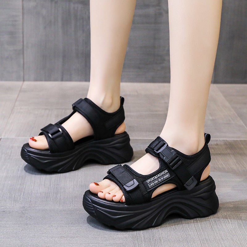 Sports Sandals Women's 2023 Summer New Thick Sole Students Spring and Summer Beach Shoes Velcro Light Women's Shoes - Image 3