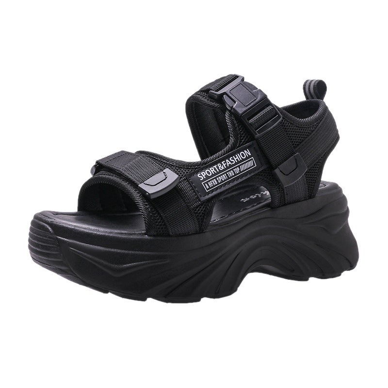 Sports Sandals Women's 2023 Summer New Thick Sole Students Spring and Summer Beach Shoes Velcro Light Women's Shoes - Image 1