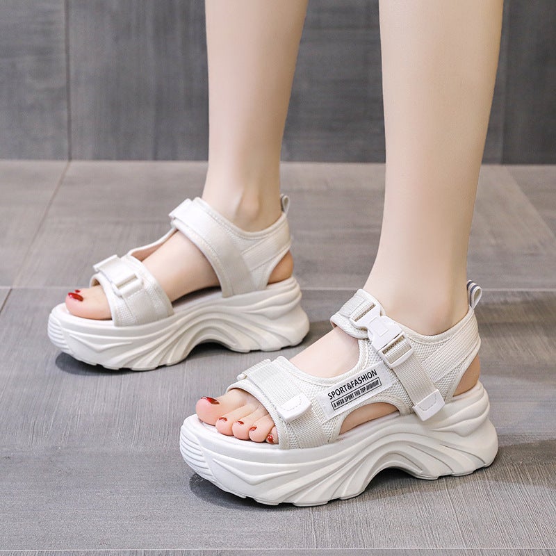 Sports Sandals Women's 2023 Summer New Thick Sole Students Spring and Summer Beach Shoes Velcro Light Women's Shoes - Image 5