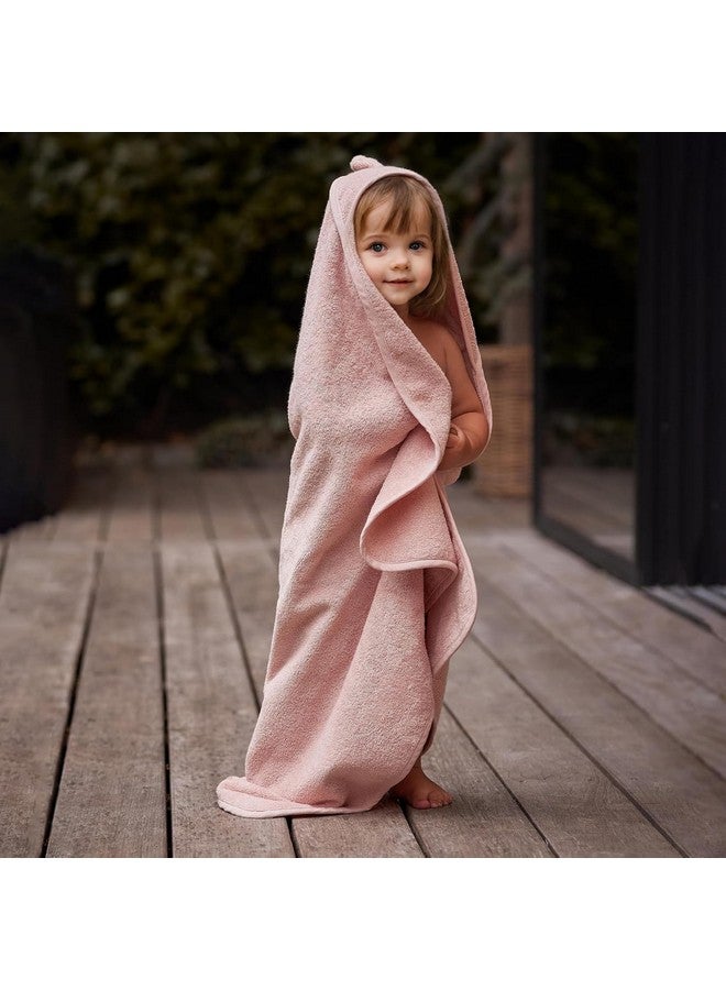 ROMASA Baby Bath Towel with Hooded Cute Design Ultra Soft Thick Cotton Bath Towel Shower Gift for Newborn,35X35 inches (Pink) - Image 4