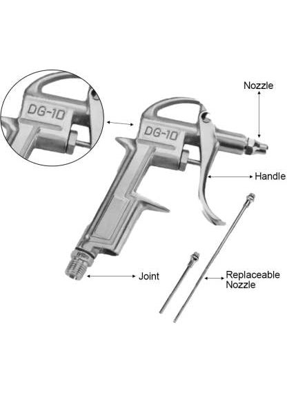ADAWAT ADAWAT Air Blow Gun with Adjustable Air Flow Nozzle Air Flow Exte Air Compressor Tool Dust Cleaning Air Blower Gun Pneumatic Air Tools and Air Blowing Gun Compressor Cleaning Tool Metal Gun  - Image 5