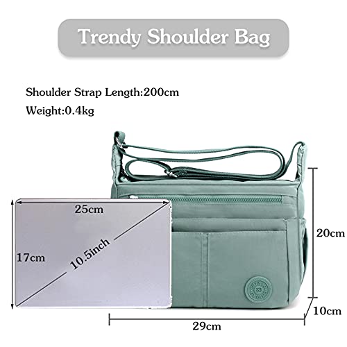 FANDARE Casual Shoulder Bags Women Satchel Waterproof Nylon Lightweight for Sport Work Hiking Shop Crossbody Bag Green - Image 3