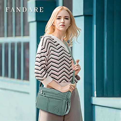 FANDARE Casual Shoulder Bags Women Satchel Waterproof Nylon Lightweight for Sport Work Hiking Shop Crossbody Bag Green - Image 2