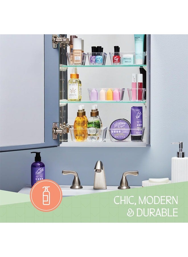 25 PCS Clear Plastic Drawer Organizers Set, 4 Sizes Clear Drawer Organizers & storage Bins for Makeup/Jewelry Vanity, Kitchen Gadgets Or Office Desk. Bathroom Drawer Organizer Trays With Non-Slip Pads