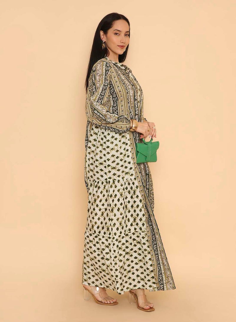 HANA & SARA Unique printed arabic jalabiya dress for women - Image 4