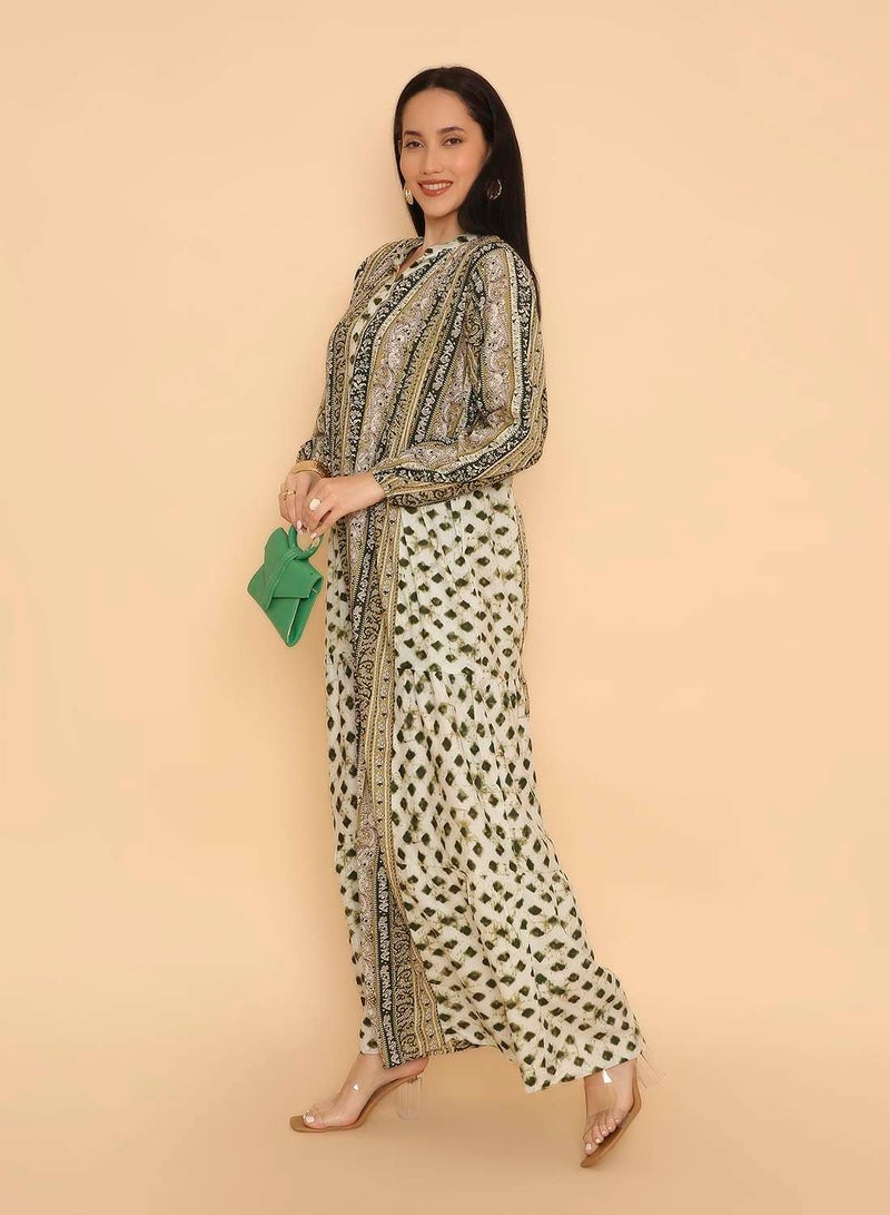 HANA & SARA Unique printed arabic jalabiya dress for women - Image 5