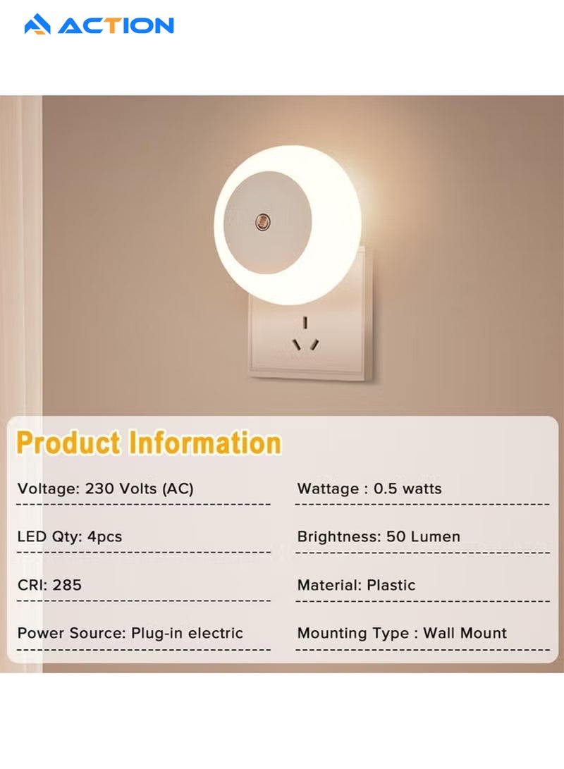 ACTION 2PCS adjustable night light, night light inserted into wall, LED adjustable brightness wall light Children's bedroom, bathroom, corridor, kitchen, stairs - Image 5