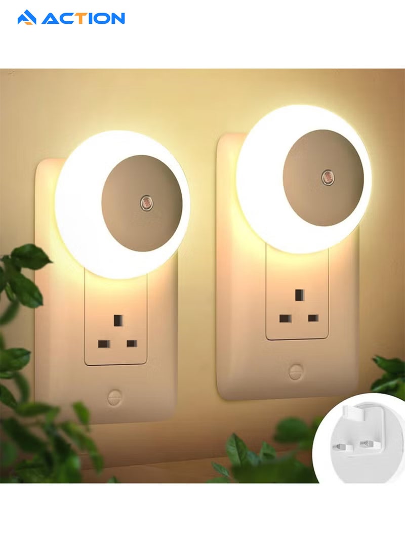 ACTION 2PCS adjustable night light, night light inserted into wall, LED adjustable brightness wall light Children's bedroom, bathroom, corridor, kitchen, stairs - Image 1