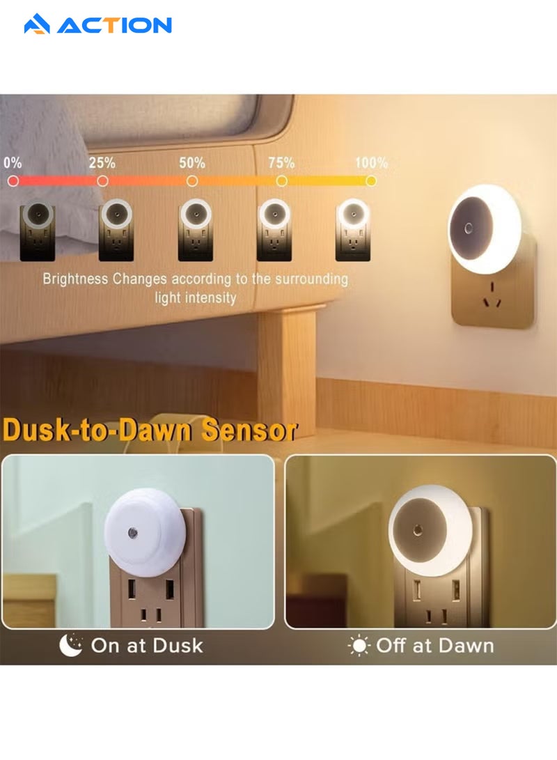 ACTION 2PCS adjustable night light, night light inserted into wall, LED adjustable brightness wall light Children's bedroom, bathroom, corridor, kitchen, stairs - Image 2