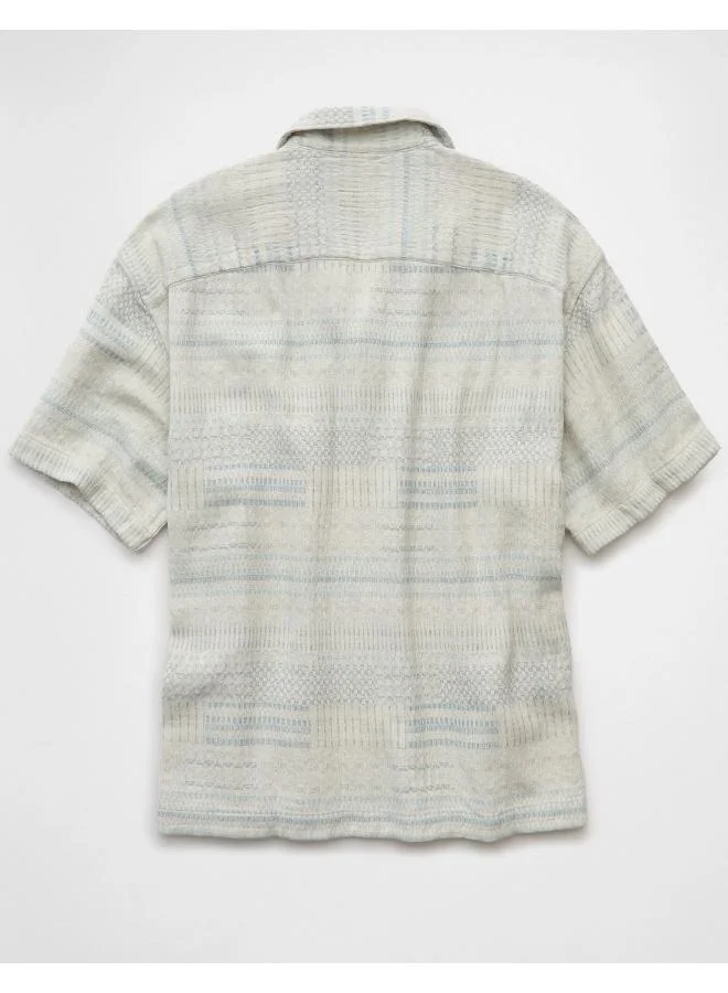 امريكان ايجل AE Textured Striped Button-Up Poolside Shirt