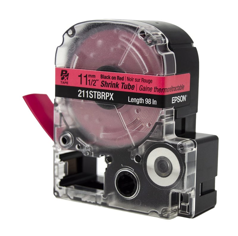 LABELWORKS Epson LABELWORKS 211STBRPX Genuine Shrink Tube AWG 2-8 Black on Red Shrink Tube - 1/2" (11MM) Wide, 96" - Image 4