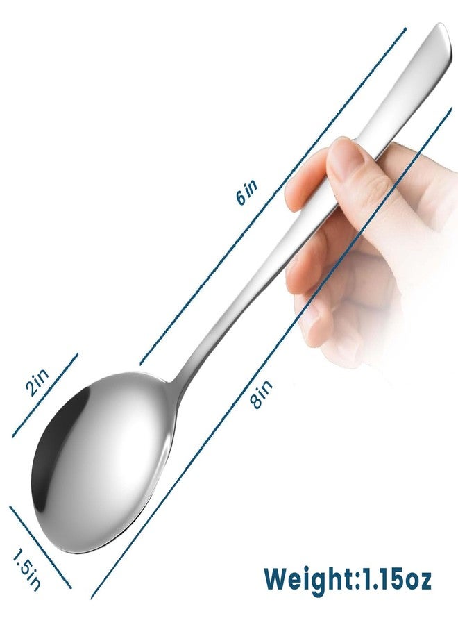 HANSGO Soup Spoons, 8PCS Korean Spoon, 8.5 Inch Stainless Steel Tablespoon with Long Handles for Home Kitchen Restaurant, Flatware Set for Stirring Hot Cocoa and Cereal, Durable & Dishwasher Safe - Image 2