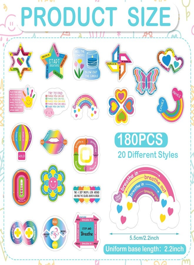 Engrowtic 180 Pcs Anxiety Sensory Stickers Sensory Strips Mindfulness Sticker Calm Anxiety Stickers Adhesive Textured Strips Tactile Fidget Tape for Desk Adults Tension Supplies(Fresh) - Image 2