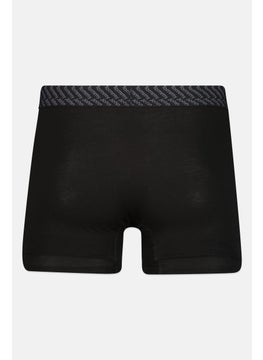 Tommy John Men 2 Pieces 8 Inseam Brand Logo Boxer Beirfs, Black  - Image 2
