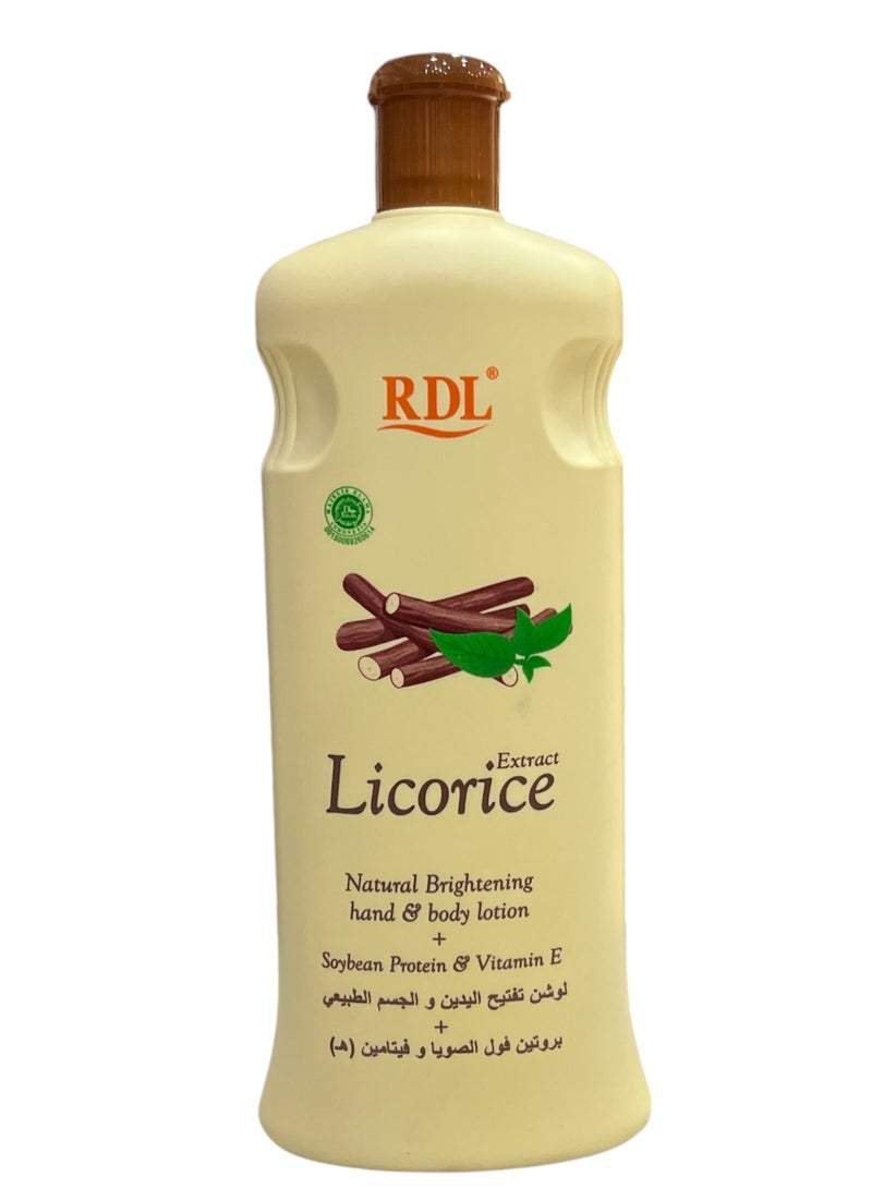 RDL Natural Brightening Hand & Body Lotion Licorice Extract 600ml - Image 1