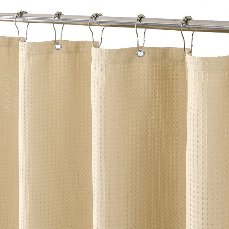 SELECTEX Linen Matt Waffle Shower Curtain SpaHotelWater RepellentHeavy DutyExtra Long 72 x 84