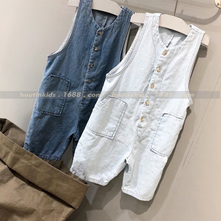 Korean Style Family Matching Outfits 2026 Pure Cotton Denim Jumpsuit Spring And Family Matching Denim Outfits For Adults And Children - Image 5