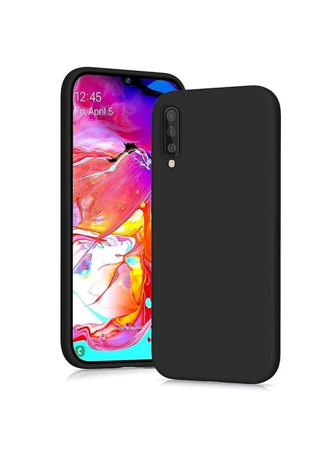 Silicone Case Compatible With Samsung Galaxy A70 Case Cover With Soft Microfiber Lining Cushion Cover Case For Samsung Galaxy A70 Cover Case 6.7 Inch Black