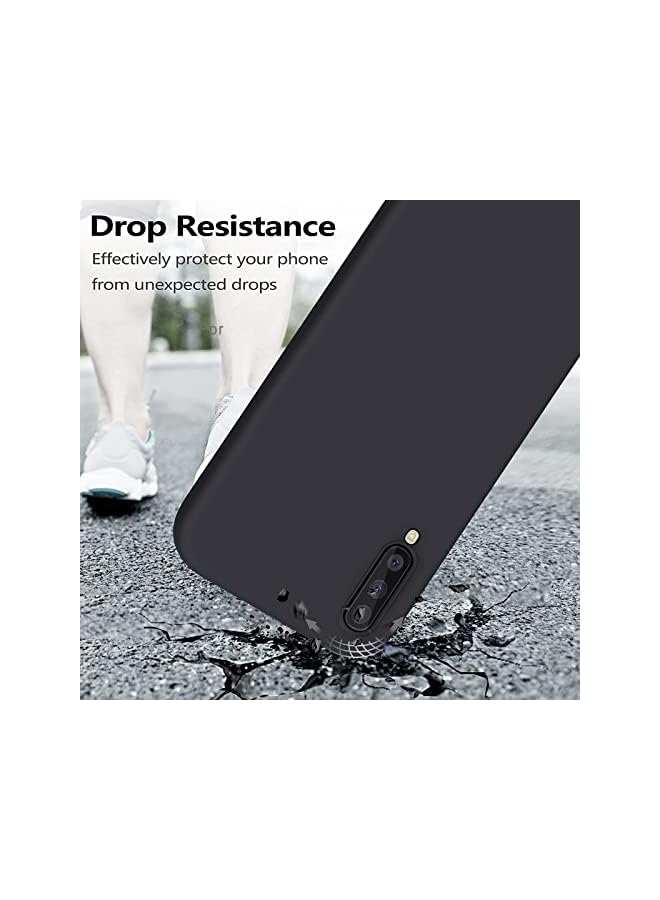 Silicone Case Compatible With Samsung Galaxy A70 Case Cover With Soft Microfiber Lining Cushion Cover Case For Samsung Galaxy A70 Cover Case 6.7 Inch Black