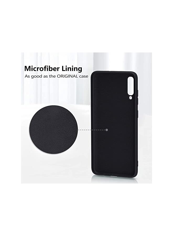 Silicone Case Compatible With Samsung Galaxy A70 Case Cover With Soft Microfiber Lining Cushion Cover Case For Samsung Galaxy A70 Cover Case 6.7 Inch Black