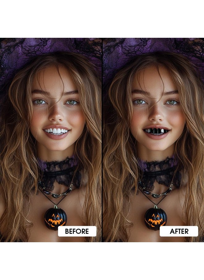 BEUSELF - Black Tooth Paint, Temporary Black Teeth Paint | Quick Dry, Realistic & Safe, Perfect For Black Out Tooth, Rotten Decayed, Missing Teeth Sfx Makeup For Halloween Zombie/Demon Costume/Cosplay & Theater - Image 1