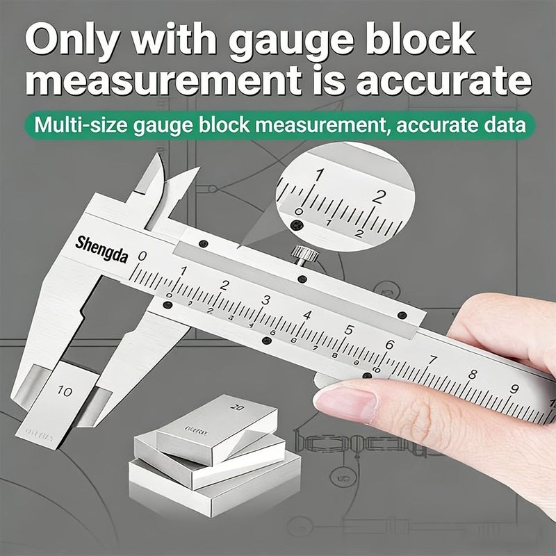 Stainless Steel Vernier Caliper 200mm 0 02mm Precision Inner Outer Diameter Depth Step Measurement - Image 2