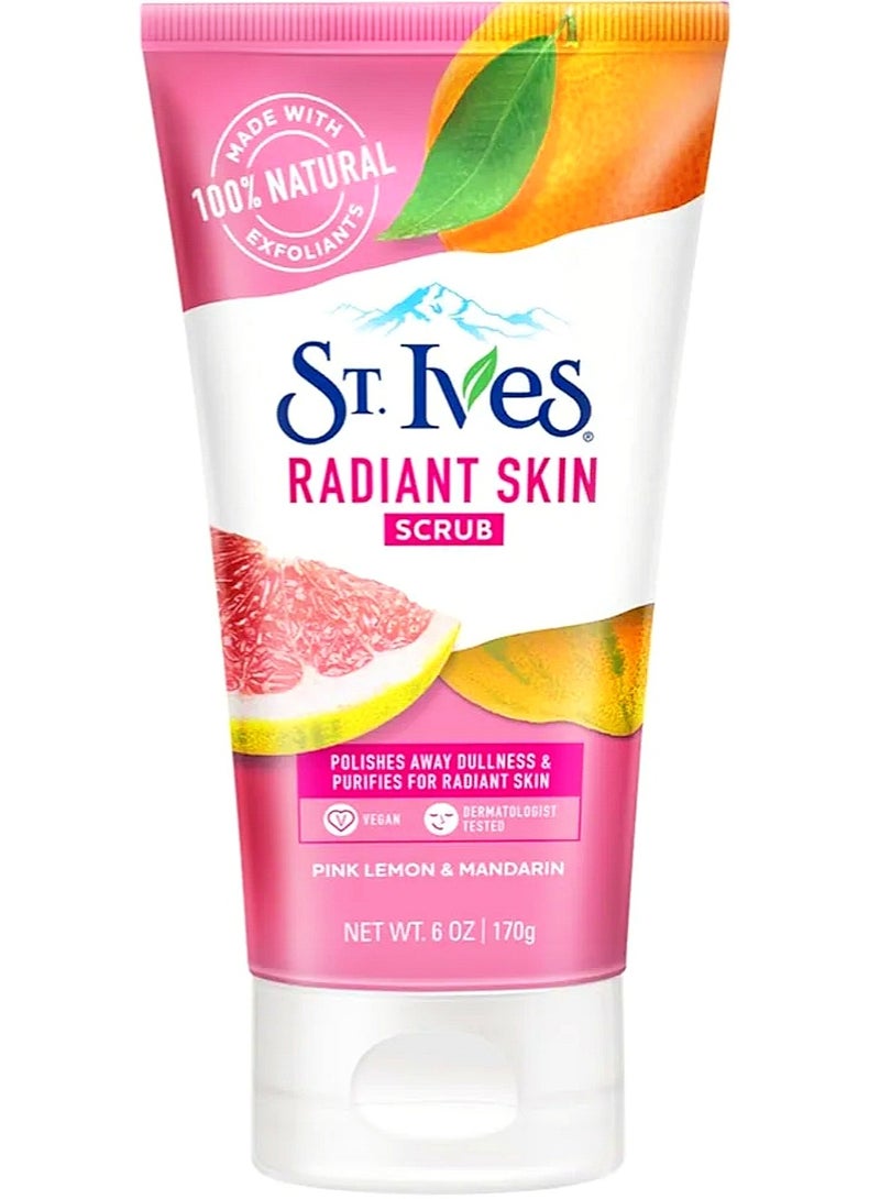 St. Ives Brightening Scrub with Pink Lemon and Tangerine, 6 ounces 170G. - Image 1