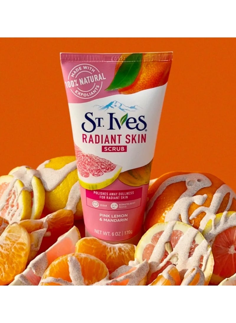 St. Ives Brightening Scrub with Pink Lemon and Tangerine, 6 ounces 170G. - Image 2