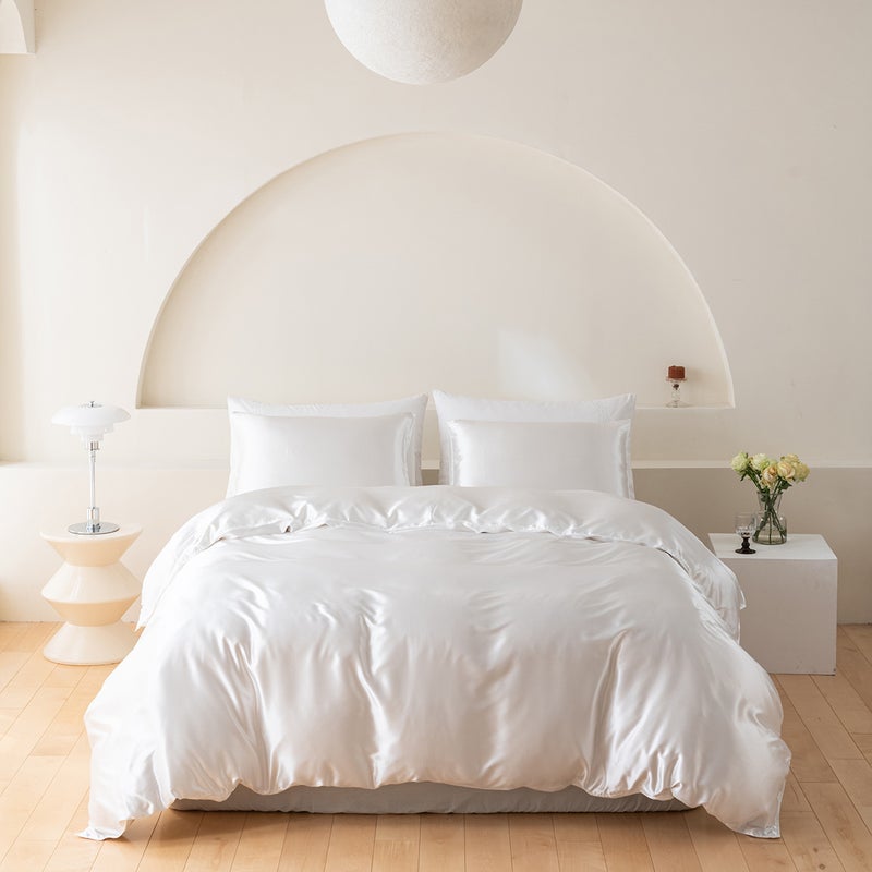 Wish Home Textile Three-Piece Bedding Solid Color Simulation Silk Satin Kit - Image 3