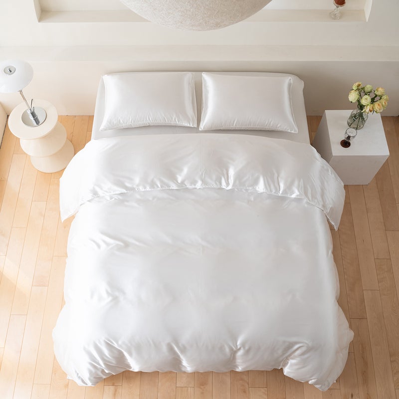 Wish Home Textile Three-Piece Bedding Solid Color Simulation Silk Satin Kit - Image 5