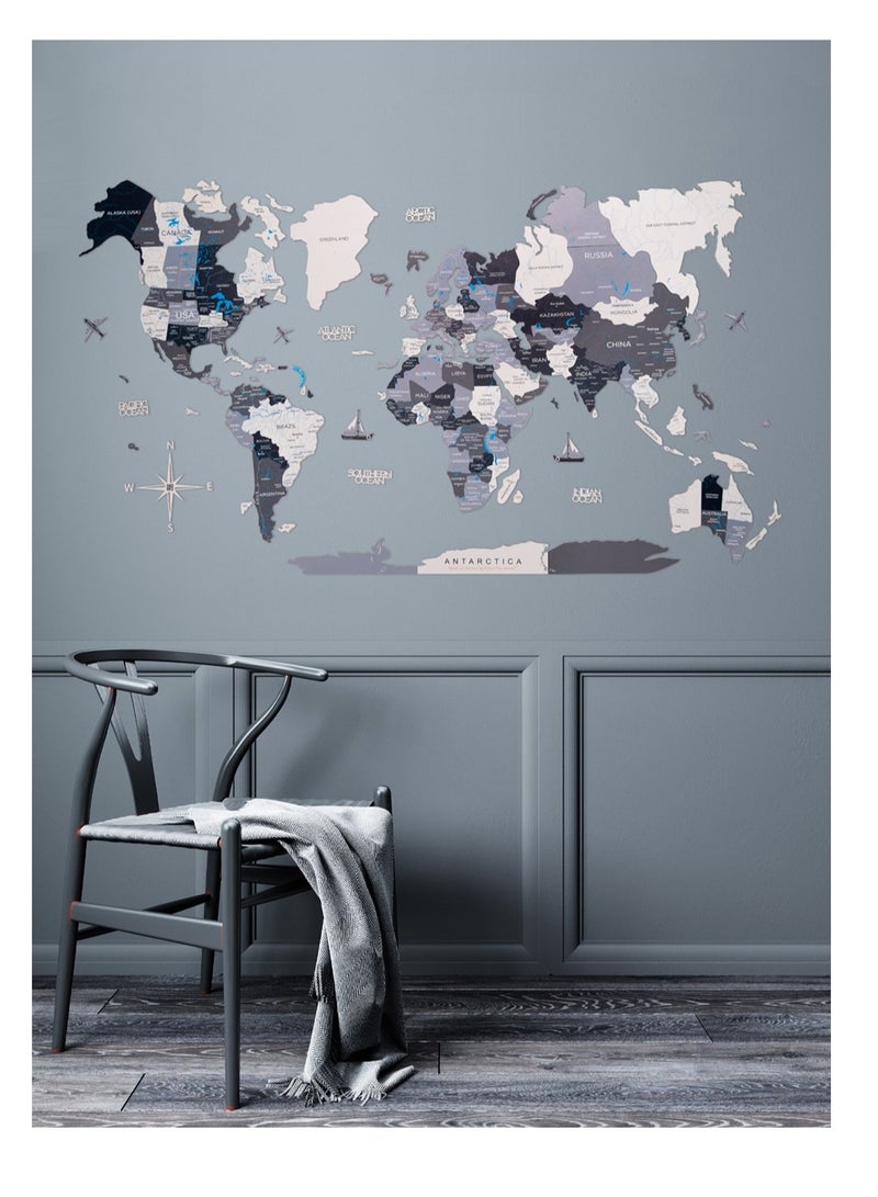 Enjoy The Wood Wooden World Map - Nordik Edition: Handcrafted Luxury Wall Art for Home Decor, Featuring Scandinavian-Inspired Design and Natural Wood Beauty  - Image 1