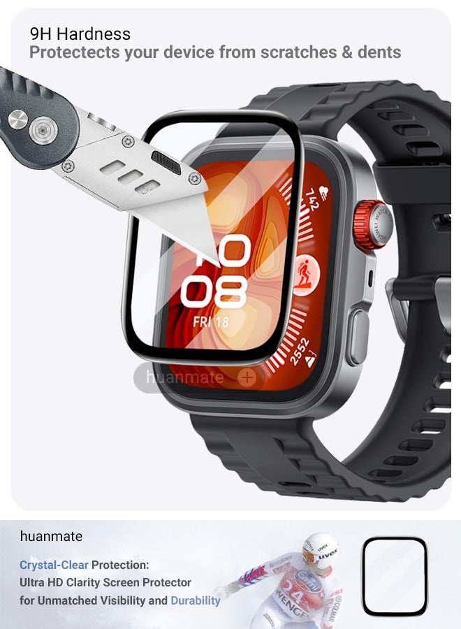 huanmate 2 Pieces Huawei Watch Fit 4 Pro Premium Screen Protector- Crisp Clarity, Ultimate Safety, Shield Against Smudges, Reliable Quality, Easy Installation & Removal  - Image 3
