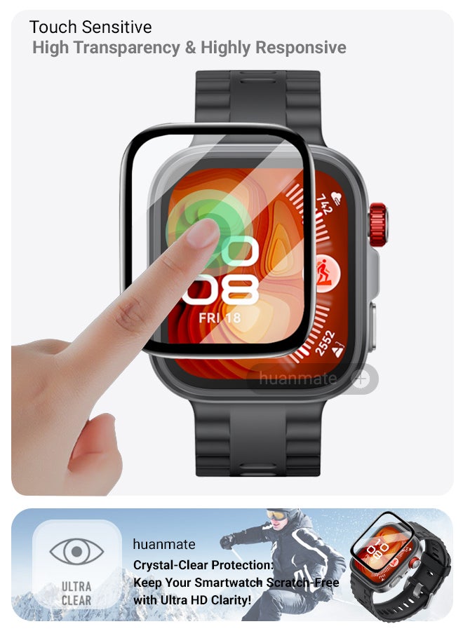 huanmate 2 Pieces Huawei Watch Fit 4 Pro Premium Screen Protector- Crisp Clarity, Ultimate Safety, Shield Against Smudges, Reliable Quality, Easy Installation & Removal  - Image 4