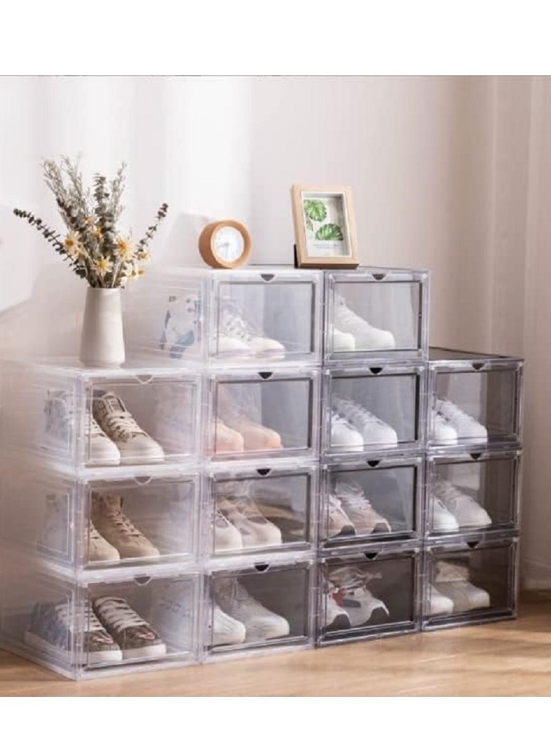 Generic - Crystal Premium Shoe Box with Magnetic Side Open, Sneaker Box Transparent, Plastic Storage Box (10 Pack, Crystal Clear) - Image 1