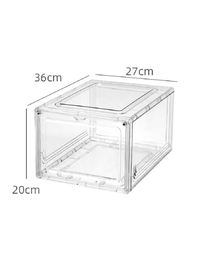 Generic - Crystal Premium Shoe Box with Magnetic Side Open, Sneaker Box Transparent, Plastic Storage Box (10 Pack, Crystal Clear) - Image 1