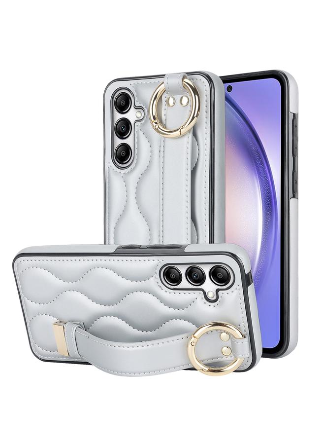 erorex Case For Samsung Galaxy A54 5G Non-slip Full Coverage Ring PU Phone Case with Wristband - Image 1