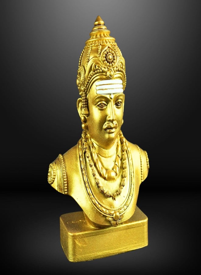 NEEANN Basaveshwara Bust Statue - Basavaṇṇa, Basava 4.5-Inch Polystone Idol - Spiritual Home & Office Decor - Available in Brass Tone, Antique Silver & White Finish (Brass Colour) - Image 3