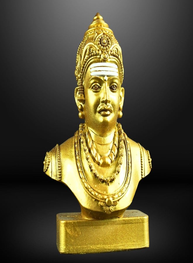 NEEANN Basaveshwara Bust Statue - Basavaṇṇa, Basava 4.5-Inch Polystone Idol - Spiritual Home & Office Decor - Available in Brass Tone, Antique Silver & White Finish (Brass Colour) - Image 4