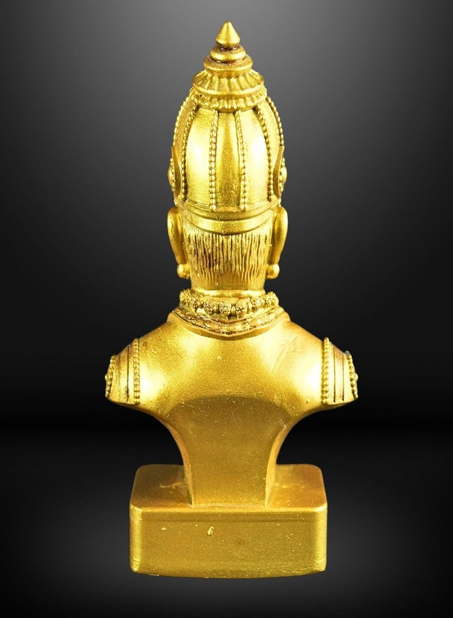 NEEANN Basaveshwara Bust Statue - Basavaṇṇa, Basava 4.5-Inch Polystone Idol - Spiritual Home & Office Decor - Available in Brass Tone, Antique Silver & White Finish (Brass Colour) - Image 5