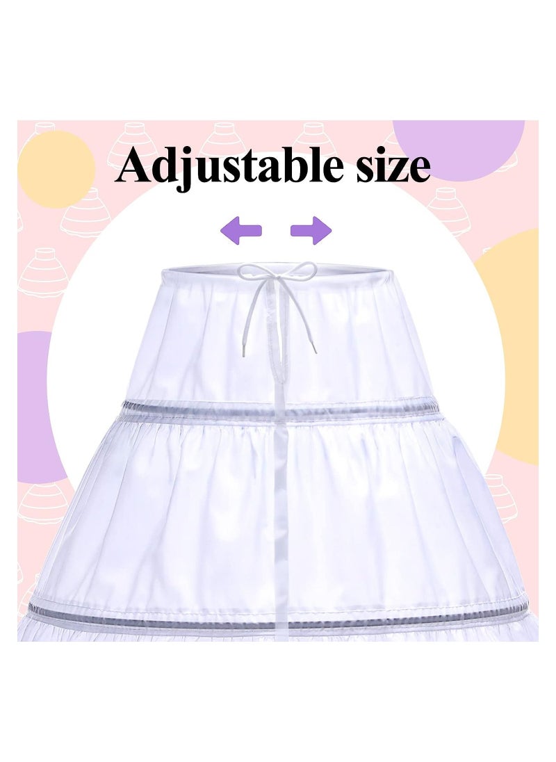 KASTWAVE - Girls 3 Hoops Skirt Petticoat, Ball Gown Petticoat, Children Adjustable Full Slips for Girls, Skirt Length 55cm - Image 1