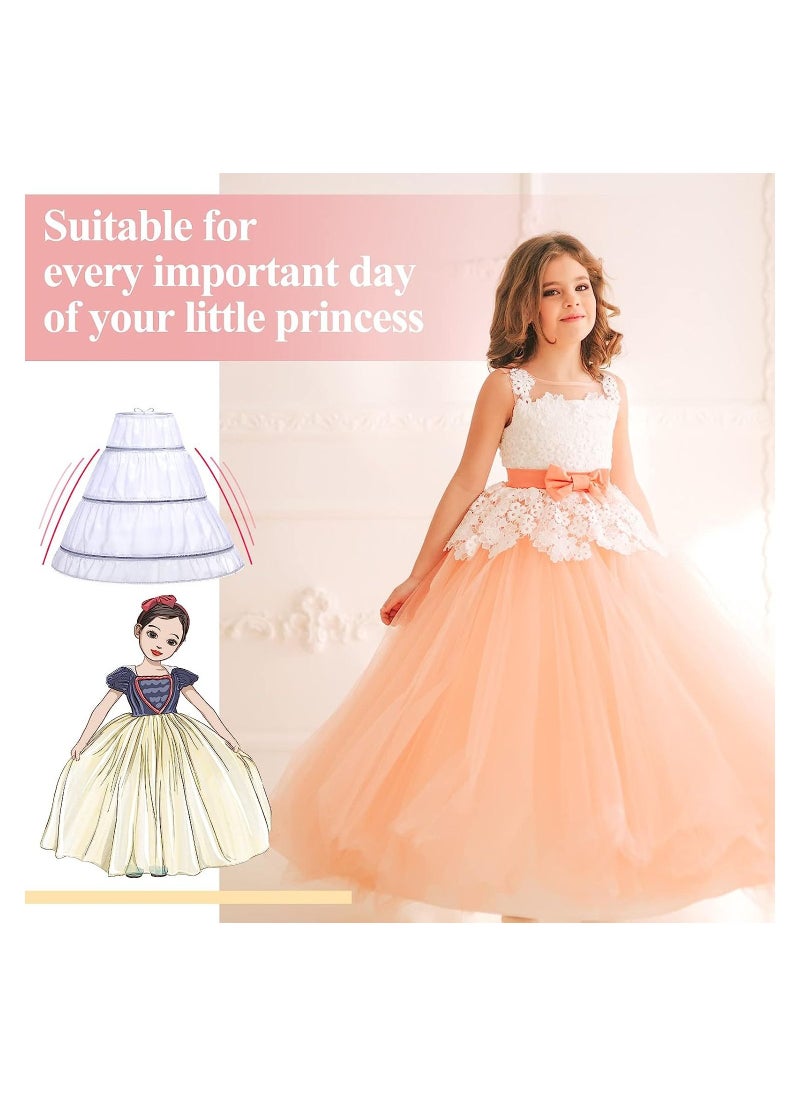 KASTWAVE - Girls 3 Hoops Skirt Petticoat, Ball Gown Petticoat, Children Adjustable Full Slips for Girls, Skirt Length 55cm - Image 1