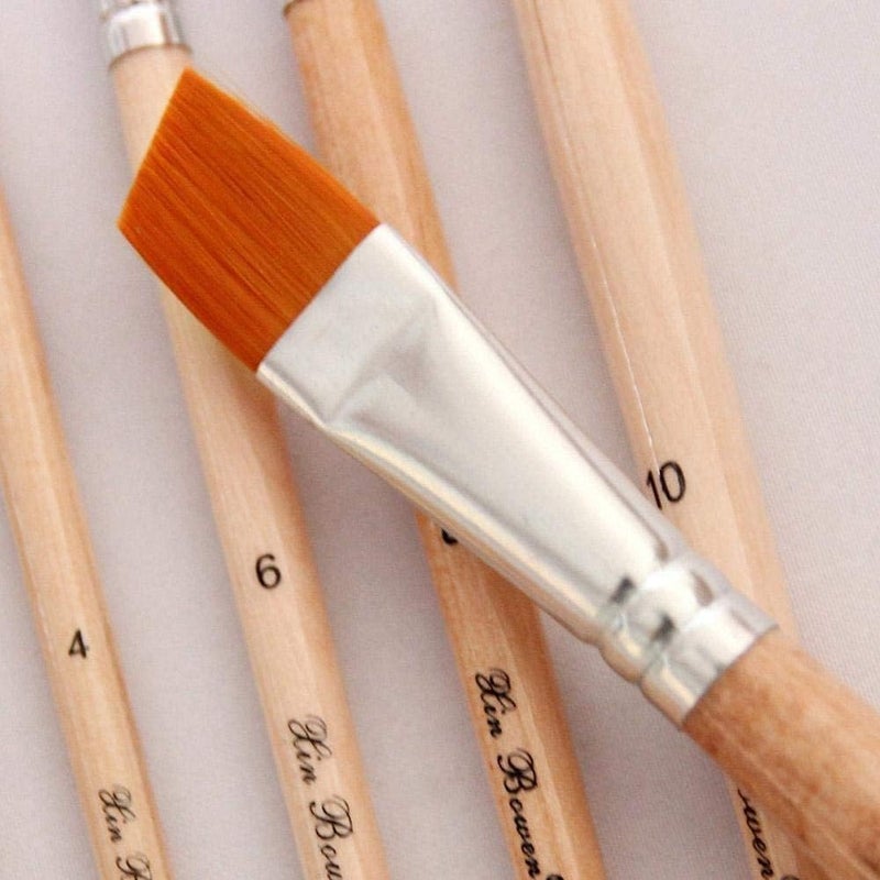 deziine DEZIINE Nylon Flat Brushes for Oil Acrylic Watercolour Brushes DIY Drawing Painting Brush Art Supplies  - Image 3