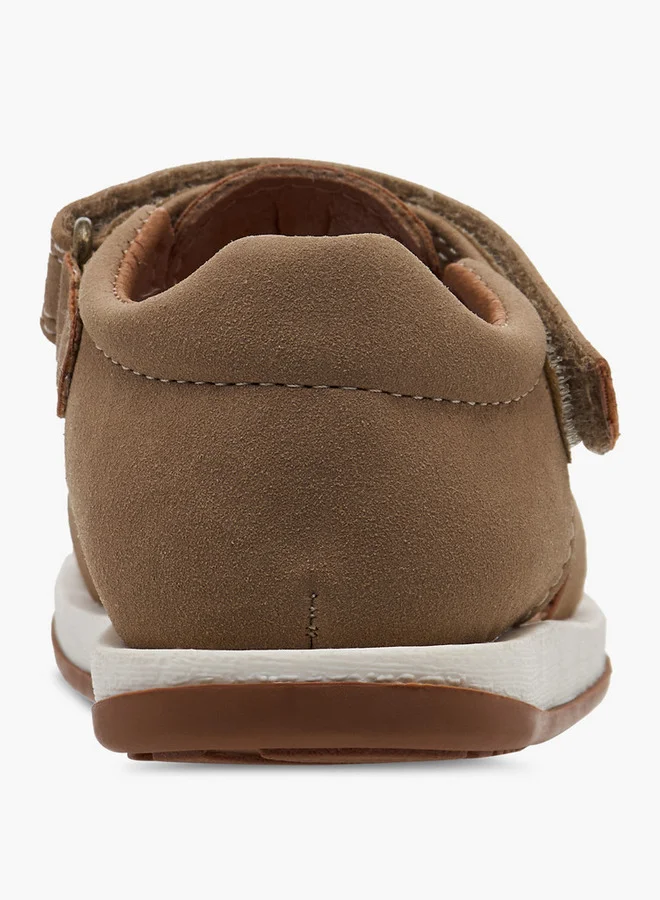 جونيورز Solid Sandals with Hook and Loop Closure