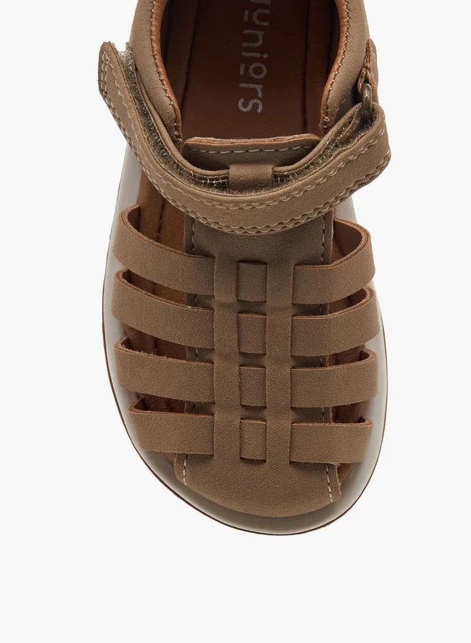 جونيورز Solid Sandals with Hook and Loop Closure