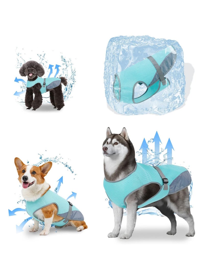 Zikra Dog Cooling Vest, Cooling Vest for Dogs, Dogs Evaporative Cooling Coat Dog Cooling Jacket, Pet Cooling Vest, Breathable Mesh Ice Vest Adjustable Straps Cool Vest, Small Medium & Large Dogs (M) - Image 1