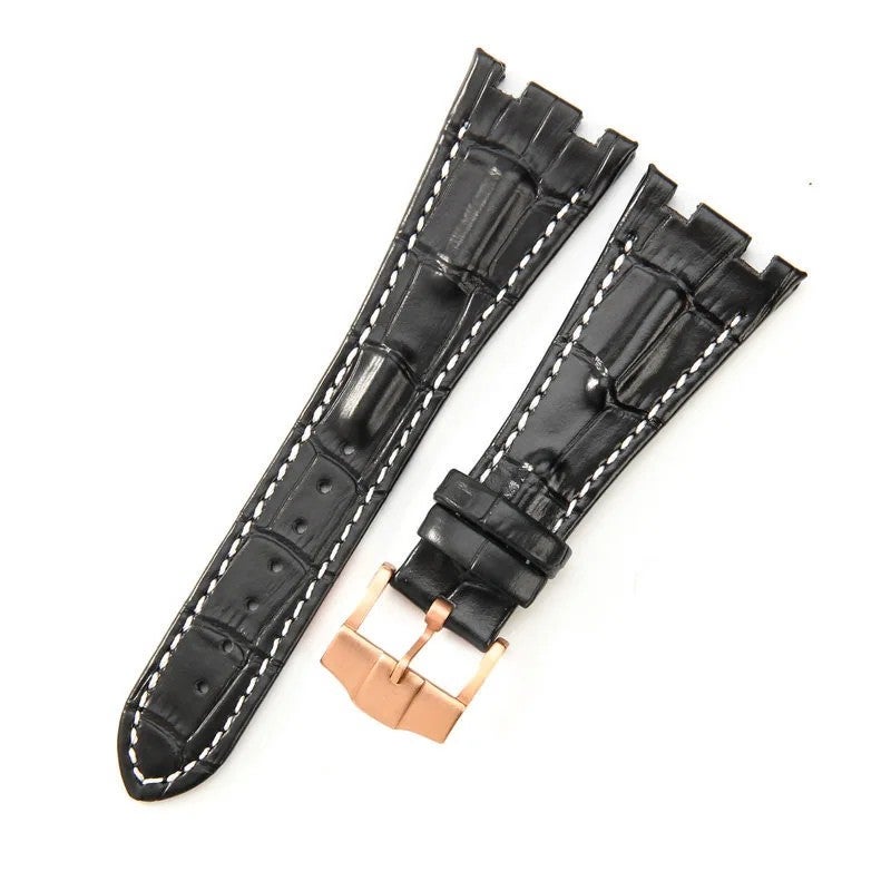 Bluejw Direct Sales Replacement Watch Strap – 28mm Crocodile-Embossed Genuine Leather Wrist Band for Smart Watch, Easy to Replace the Watch Strap - Image 1