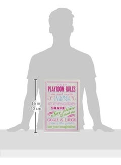 Stupell Industries Stupell Industries Home Decor Collection Pink and Gray Playroom Rules Typography Rectangle Wall Plaque  - Image 2