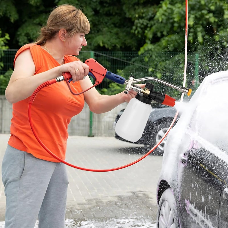 Dual Connector Pressure Washer Wand With Foam Cannon, 7 Spray Nozzles, 1/4 In Quick Connect For Car And Floor Cleaning - Image 3