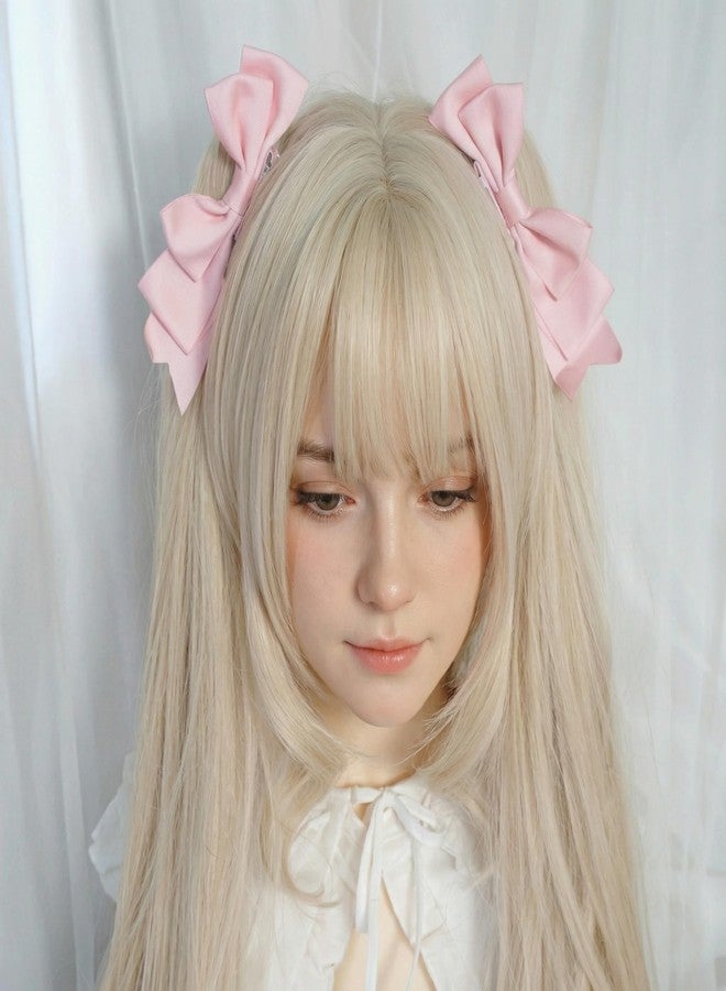 KGCGJVB 4Pcs Lolita Hair Accessories Cute Cutecore Bow Hairclips Clips Y2K Pink Black Claw Clip Hair Barrettes Headdress Things for Women Birthday Wedding Prom Cosplay Decoration - Image 4