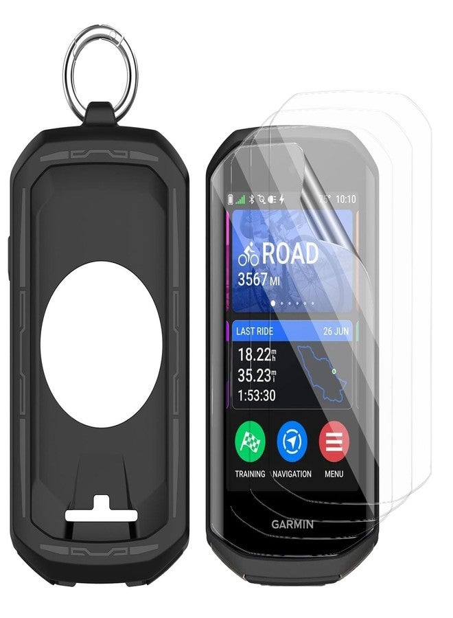 Msvueioe [1+4Pack] Case with Soft TPU Screen Protector Compatible with Garmin Edge 1050, Bumper Full Coverage Protective Soft Cases Face Cover for Edge 1050 - Image 1